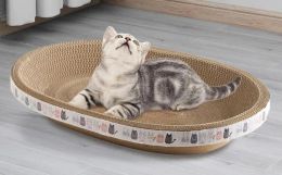 Toys Cat Bed Grinding Claws Bowl Shape Cat Scratching Board Oval Corrugated Paper Scratch Pad Cat Scratcher Toy To Protect Sofa