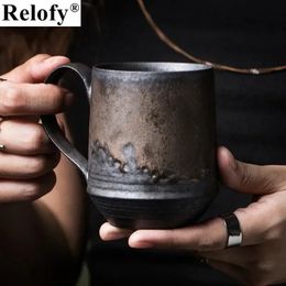 120200230240300ml Ceramic Coffee Cup Creative Gilding Lovers Coffee Mugs Simple Breakfast Mug Milk Tea Cup Drinkware 240301