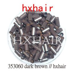 2000pcs 35mm Copper Tube Micro Rings Links Beads Black DBrown Brown LBrown Blonde2748568