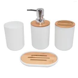 Bath Accessory Set 4pcs Tumbler Soap Dispenser Portable Bathroom Accessories Dish Nordic Style Gift El Cup Home Essential Toothbrush Holder