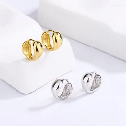 Stud Earrings S925 Sterling Silver Niche Design Temperament Oval For Women A Pair Of Simple Ear Holes Buckles And