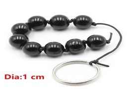 Black Glass Anal Beads Butt Plug Anus Balls Stimulator In Adult Games For Couples Erotic Sex Products Toys For Women And Men1315233