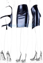 PU Leather Fetish Erotic Butt Exposed Package Skirt Open Hip Bondage Erotic Sexy Mini Dress Adult Sex Toys For Women D181101019520472