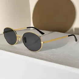 A007 Sale Delicacy Metal Oval Men Sunglasses Women Vintage Aesthetic Fashion Luxury Designer Sun Glasses