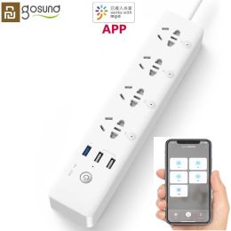 Control 100%Youpin Gosund Smart Power Strip 4 Sockets 4 Individual Switches 3 USB 18W Fast Charging Extension Charger Wifi For Mijia APP