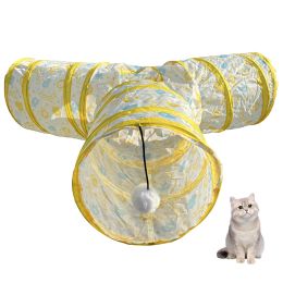 Toys Cats Tunnel Foldable Pet Cat Toys Kitty Pet Training Interactive Fun Toy Tunnel Bored for Puppy Kitten Rabbit Play Tunnel Tube
