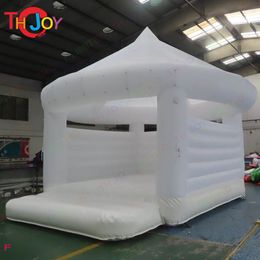 popular inflatable bouncy castle white wedding tented bounce house with roof jumping house for birthday anniversary party