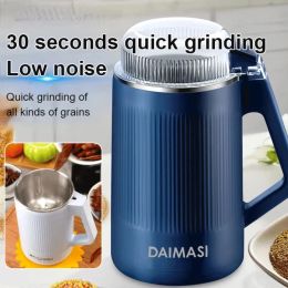 Tools 2023 New Coffee Bean Grinder Household Multifunctional Soybean Chilli Grain Nut Grinder Kitchen Portable Food Processor 8 Blades