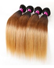 Ombre Straight Hair Weaves Malaysian Indian Peruvian Brazilian Virgin Hair Bundles Human Hair Bundles 1b27 1b99j 1b427 1b305760567