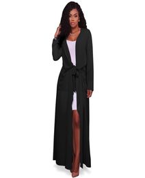 Whole2017 New Fashion Trench Coat for Womens Plus Size Summer Chiffon Trench Women Cardigan Casual Long Duster Trench Coat Fe2673303