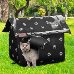 Mats Winter Outdoor Cat House Stray Cat Outdoor Nest Winter Warm Pet House Rainproof Sunscreen Windproof Pet for Cats and Small Dog