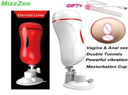 MizzZee Masturbation cup Blowjob oral Vibrator sex toys for man anal Vagina Real Pussy Male Masturbator for men Suction Cup sexe Y2918372