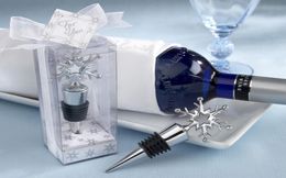 10pcs Icicle Snowflake Wine Bottle Stopper with Gift box Bridal Shower Wedding Favors Party Christmas Gift1299382