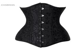 26 Steel Bones Unique Long Waist Trainer Corset Cotton Steel Underbust Double Boned Corsets and Bustiers Plus size2311796