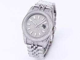 Men's luxury watch, automatic, stainless steel case, diamond-set dial, automatic, collapsible buckle