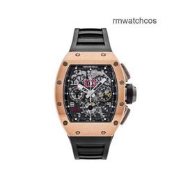 Richardmill Wacthes Automatic Winding Splitseconds Chronograph Mens Watch RM 011 Felipe Massa Time Code Rose Gold R71B