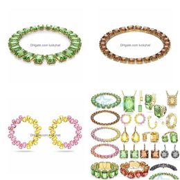 Jewelry Boxes Display 2022 Summer Trend Ladies Jewelry Crystal Millenia Bracelet Necklace Earring Set Womens Drop Delivery Jewelry Jew Dhbvm