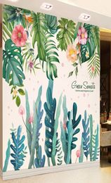 shijuekongjian Green Plant Leaves Wall Stickers DIY Seaweed Group Wall Decals for Living Room Kids Bedroom Home Decoration7386781