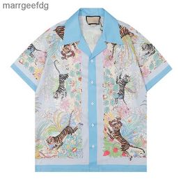 Men's T-Shirts LUXURY Designer Shirts Fashion Tiger Shirt Hawaii Floral Shirts Men Fit Short Sleeve Dress Shirt 240301