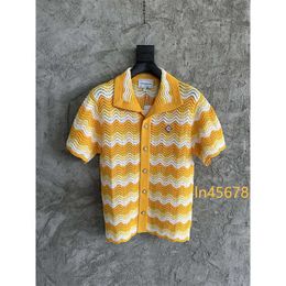 2024 neuer Designer Casablanca Surfmuster lässiger Strickpullover Aloha Shirt Hollow Cardigan Casablanca