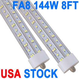 8FT LED Bulbs, Single Pin Fa8 Base, 144W (300W Equiv.), 6500K Daylight, 18000LM, 8 Foot T8 T10 T12 LED Tube Lights, 96'' LED Replacement Fluorescent Light,Ballast Bypass crestech