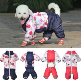 Rompers Winter Pet Clothes Waterproof Jumpsuits for Girl & Boy Small Dogs Chihuahua Yorkshire Puppy Clothing Thickened Warm Pets Coat