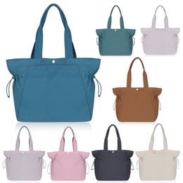 Sacola feminina casual bolsa de lona bolsa de ombro único designer crossbody saco de esportes yoga com cordão