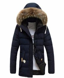 Men039s Jackets Winter Thick Warm Cotton Hooded Plus Size Jacket For Men Faux Fur Collar Zipper Long Sleeve Overcoat Chaquetas 5680944