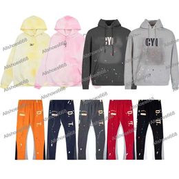 2024 New Tech Mens Designer Hoodie Mens Dept Pants Galleries Sweatpants Speckled Letter Print Cotton Women's Couple Loose Versatile Casual Pants