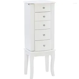 Storage Boxes Powell Furniture Jewelry Armoire White 13"x 9.375"x 35.5" Armoires