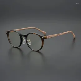 Sunglasses Frames Fashion Women Retro Round Vintage Woodgrain Eyeglasses Frame Mens Eyewear