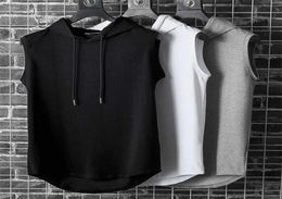 Fashion Clothing Bodybuilding Muscle Guys Fitness Men Women Hooded Tank Top Vest Sportswear Sleeveless Shirt Hoodie 2204298691810