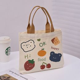Huianitas neue süße japanische Canvas-Tasche mit Cartoon-Motiv, Tutorial-Bento-Tasche, Damentasche, Handtasche