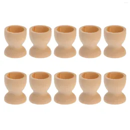 Dinnerware Sets 20pcs Easter Wooden Egg Holder Kids DIY Eggs Tray Tabletop Holding Cups Container Wood Storage Toys