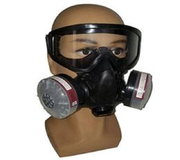 Filter Gas Mask Half Face Filter Breathing Respirator With Antifog Glasses Chemical Dust Mask For Painting Spray Welding3752645