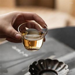 Tea Cups 2Pcs/Lot Small Capacity 75ml Heat Resistant Glass Cup Set Teacup Japanese Style Tasting Clear White Wine