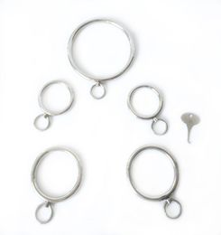 New Key Stainless Steel Neck Collar Hand Ankle Pull Ring Adult Slave Role Play Metal For Male Bdsm Restraint Bondage Sex Toy Y19076555130