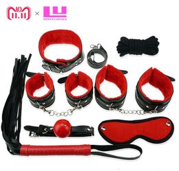 Utinta Leptura Sex Bondage Kit 7 Pcs Adult Games Set Hand Foot Whip Rope Blindfold for Couples Erotic Toys Sex Products D181031071707814