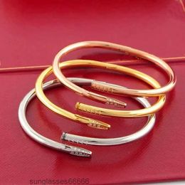 Love Gold Bracelet Nail Bracelet Bangles for Women Mens Stainless Steel Alloy Armband Pulsera Pulseras Plated Gold Silver Rose Jewelry Diamond BraceletsY5C6