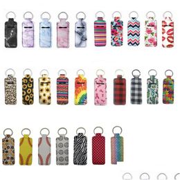 Party Favour Lip Gloss Holder Keychain Neoprene Chapstick Lipstick Balm Holderrectangar Shape Drop Delivery Home Garden Festive Suppl Dhbdc