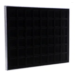 Jewellery Pouches 48 Grid Coin/ Showcase Display Tray Case For Store Supplies 36x36mm -Black