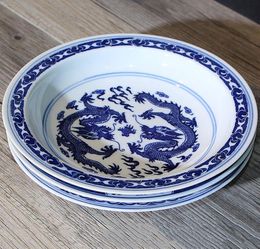 Dishes Plates 78 Inch Chinese Vintage Blue And White Porcelain Dinner Jingdezhen Ceramic Plate Round Steak Dish Fruit Cake Hold3769005