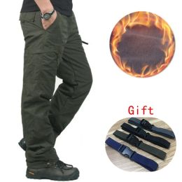 Pants Winter Double Layer Men's Cargo Pants Warm Thick Baggy Pants Cotton Trousers For Men Male Military Camouflage Tactical