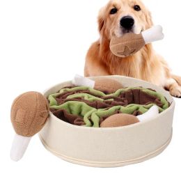 Spielzeug, interaktives Hundepuzzle, Hühnerbein-Eimer-Spielzeug, fördert natürliche Futterfähigkeiten, rutschfeste Haustier-Schnüffelmatte, langsamer Futterspender, leicht zu reinigen