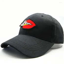 Ball Caps 2024 Big Lips Embroidery Cotton Baseball Cap Hip-hop Adjustable Snapback Hats For Men And Women 08