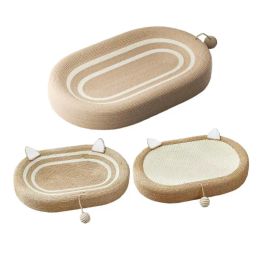 Mats Cat Scratching Pads Oval Shape Cat Scratcher Pad With Ball Toys Cat Nest Woven Pet Supplies For Prevents Cats From Destroying