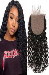 Greatremy Silk Base Closure Brazilian Virgin Hair Deep Curly Wave Part Top Lace Closure Bleached Knots Natural Color Fast Shi6717193