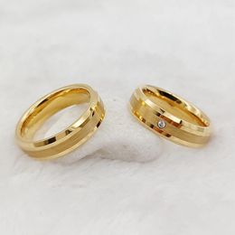 Wedding Rings Unique Matching For Couples Lover's Two Tone Designer Fashion Jewellery GoldPlated Tungsten Carbide Finger Ring