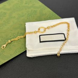 18K Gold Designer Necklace Woman Bracelet Pendant Necklaces G Jewellery Desigenrs For Women Mens Chains fashion bracelets luxury necklace with box Gift