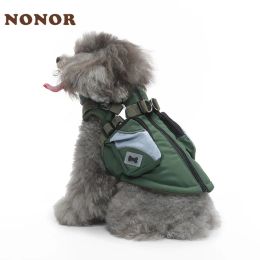 Jackets NONOR Dog Clothes Winter Warm Dog Jacket with Harness Waterproof Puppy Coat Labrador Chihuahua Small Medium Large Dog Outfits